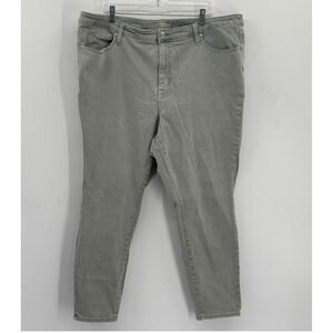 Ava & Viv Women Size 22W Skinny Jeans Gray Green Hue High Rise Stretch Pants